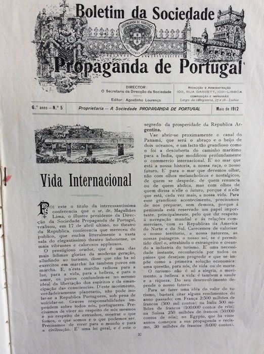 Boletim da Sociedade Propaganda de Portugal, 1912. Lisboa pittoresca