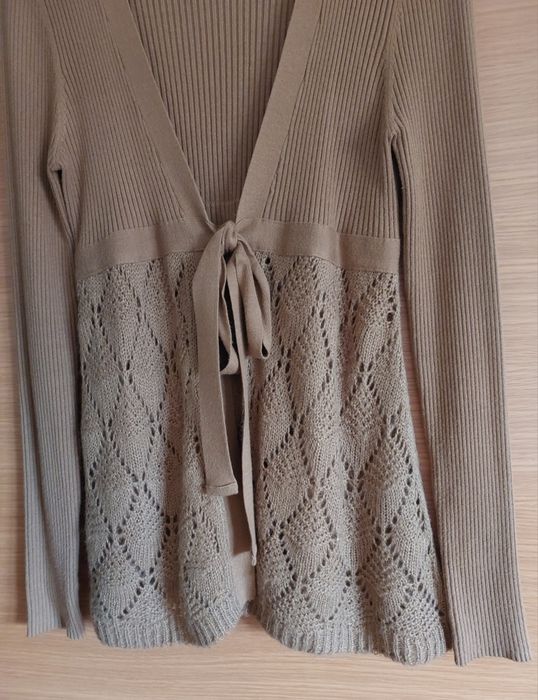 Camel Knit Coat, Size ML64585810794115121