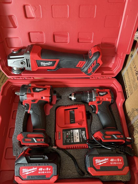 Набор аккумуляторного инстумента 3 в 1 Milwaukee SET3 | 48V | 5.0 A/h