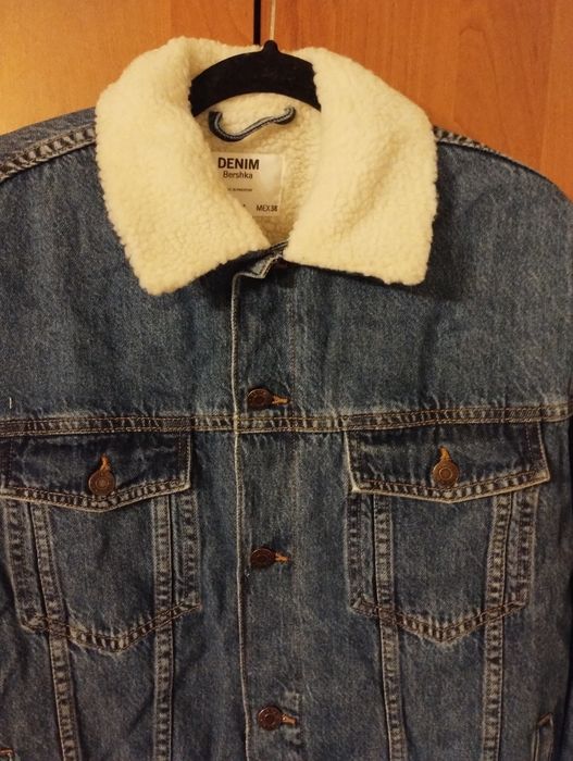 Kurtka jeansowa męska DENIM ocieplana kożuszek  rozm M 38 nowa
