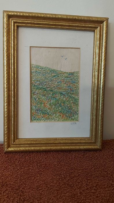 Teri Oja – oryginalny obraz 8×12 cm z passe-partout 15×22 cm