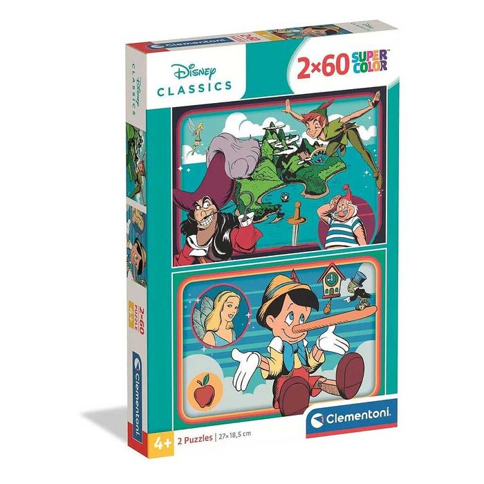 Puzzle Clementoni Disney Classics Peter Pan & Pinocchio  2x60 peças