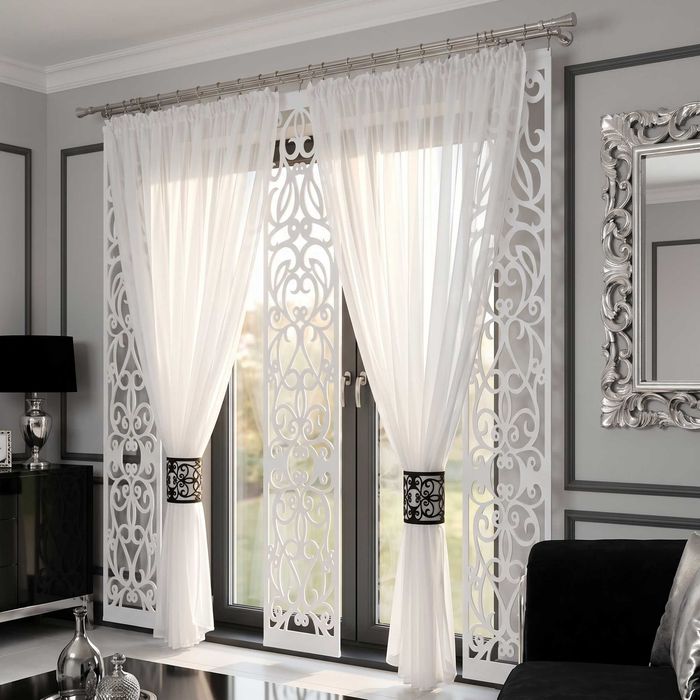 3 Panele Ażurowe 30X130Cm Plus Kokony Karnisz 2,5M