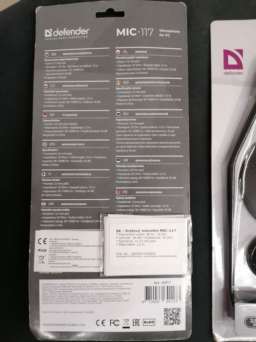 Mikrofon nowy, kpl. 2 sztuki 32 zł