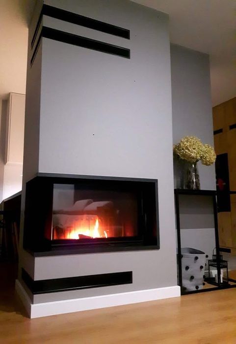 Kominek narożny nowoczesny lub kominek prosty Poznan i okolice