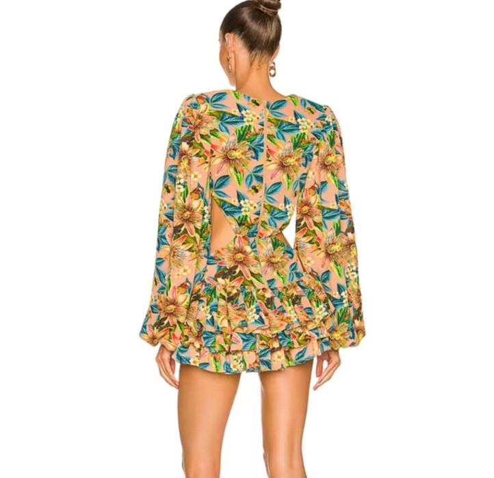 Sukienka damska boho z motywem kwiatowym