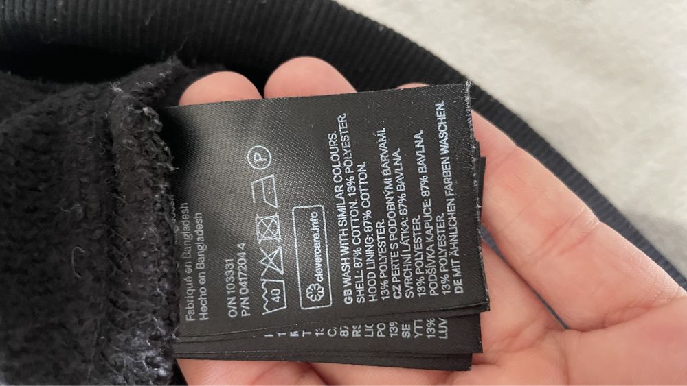 Czarna bluza z kapturem H&M logg XS/34