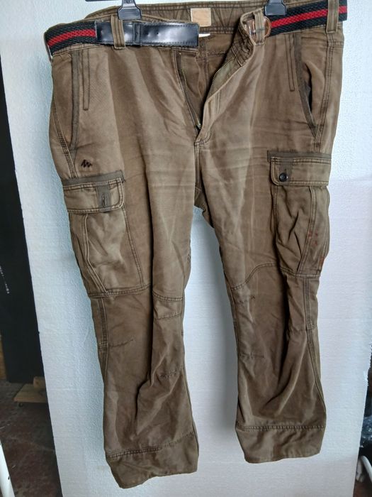 Calças homem castanho com cinto XL