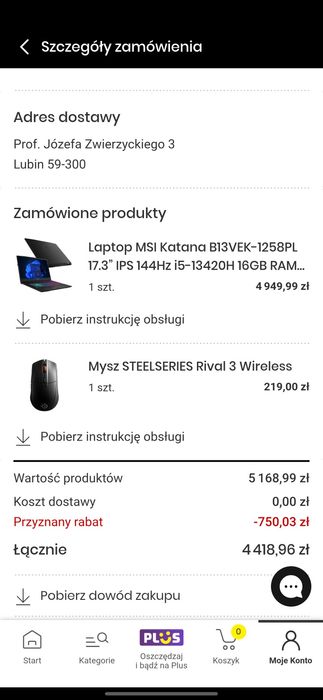 Idealny 144HZ Laptop Gamingowy MSI RTX4050