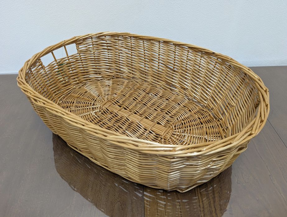 Aumüller Duży Wiklinowy Kosz Owalny 70x46x18cm na Owoce Warzywa Pranie Dekoracyjny