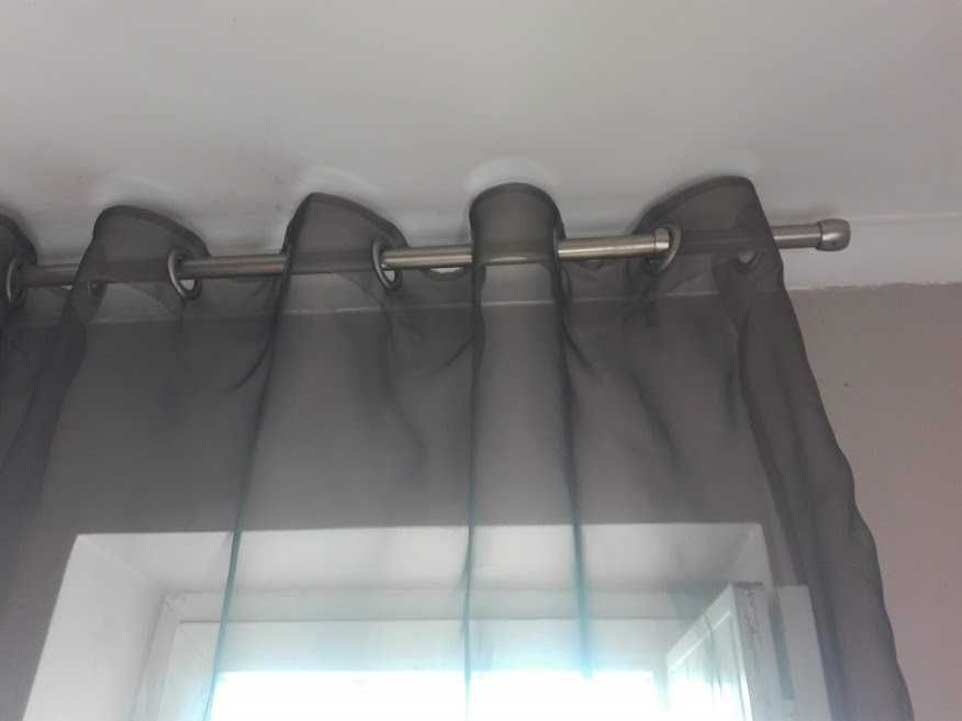 cortinados em organza com varão em inox