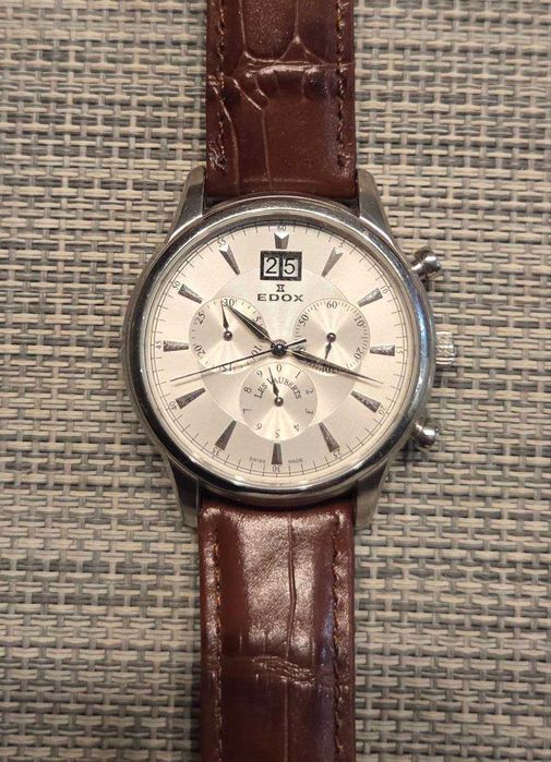 Edox Les Vauberts 10005 zegarek męski Swiss Made + pasek + pudełko