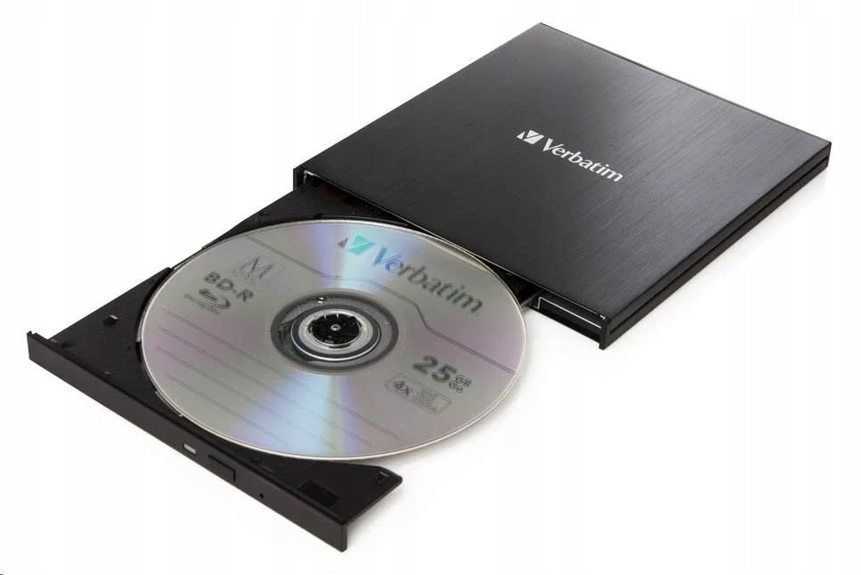 Verbatim Slimline Ultra HD 4K, zewnętrzna nagrywarka BLU-ray, USB-C