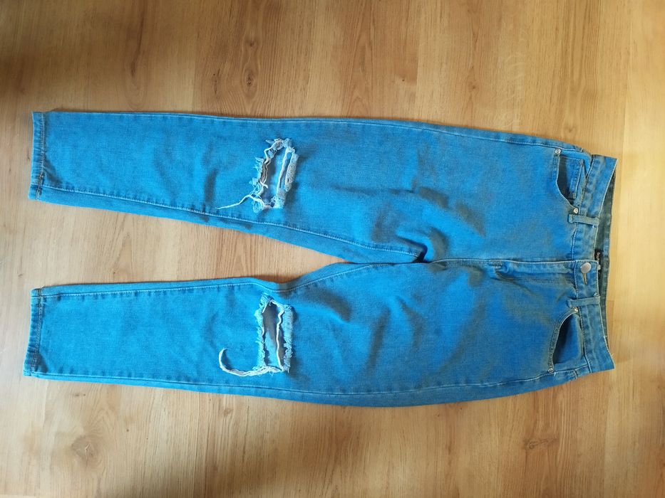 Spodnie 40 booho z wysokim stanem. Jeans