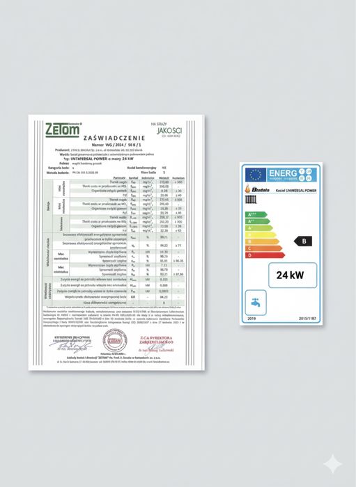 Kocioł Z Podajnikiem na Pellet Ekogroszek i Drewno 24 kw do 220m2