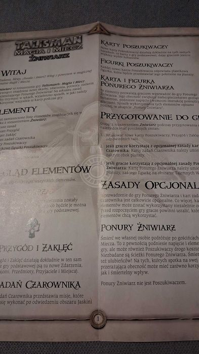 Talisman żniwiarz instrukcja
