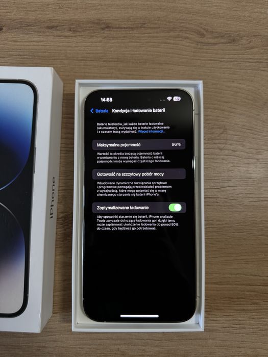 NOWY iPhone 14 Pro Max 256 GB Silver - bateria 96%
