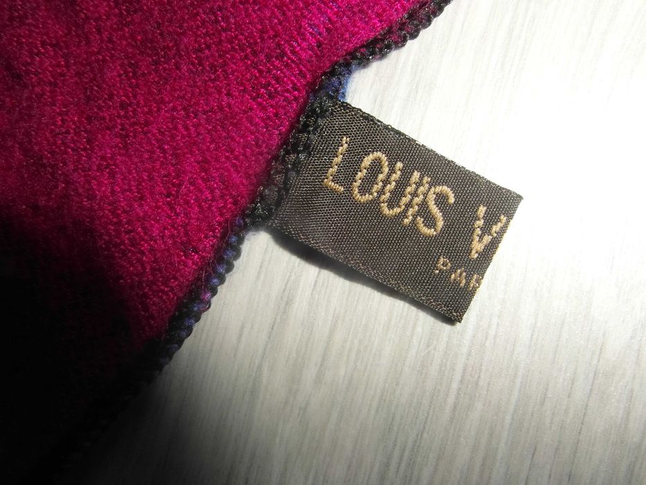 Louis Vuitton Paris Logo Chusta Szal apaszka Wełna BDB