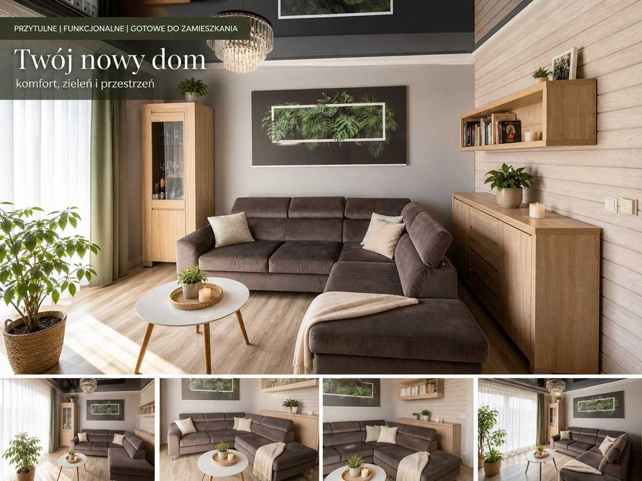 Wyjątkowe mieszkanie 58 m² | 3 miejsca parkingowe | Balkon | Piwnica | Zamknięte osiedle budynek z 2010 roku salon z aneksem kuchennym + sypialnia