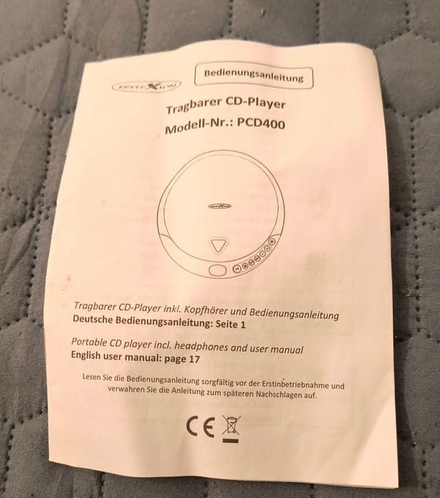 Reflexion PCD-400 nowy przenośny odtwarzacz CD ze słuchawkami, czarny