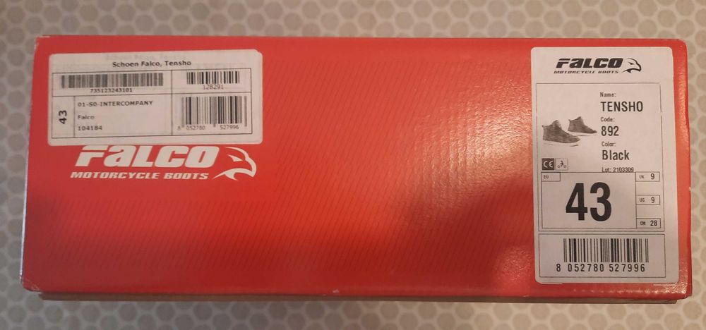 Botas Motard Falco Tensho Pretas 43 - Novas