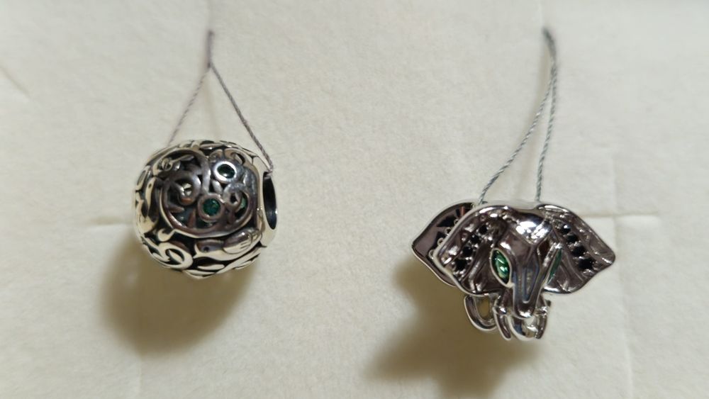 Zawieszka srebrna beads:słoń cyrkonie/kulka ptak cyrkonie Apart