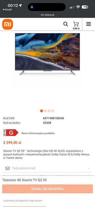 Telewizor Xiaomi Q2 4K 2024
