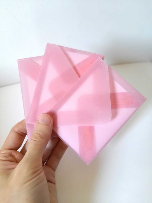 Kit de envelopes e cartões ACEO Atc papelaria cor-de-rosa
