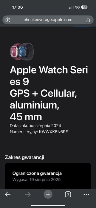 Apple Watch 9 45mm Cellular 100% Gwarancja Halogsm Piotrkowska 19