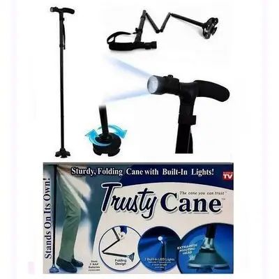 Палка трость телескопическая  для ходьбы тростина складна с фонариком