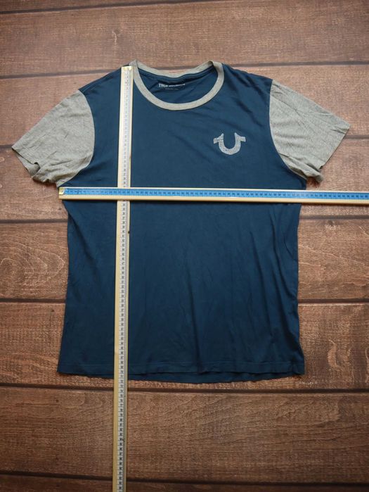 True Religion Blue Tshirt koszulka z krótkim rękawem niebieska szara