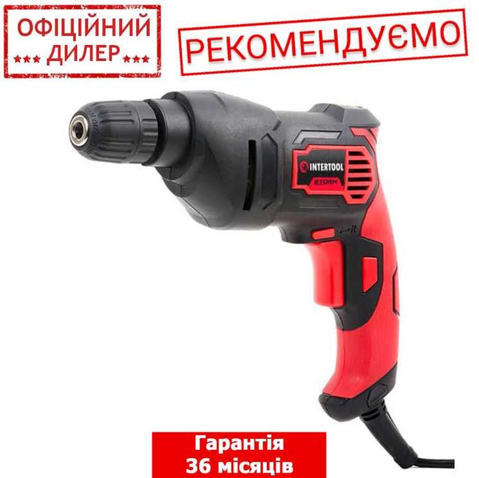 Дрель INTERTOOL WT-0115 быстрозажимной патрон реверс 500Вт 0.8-10мм