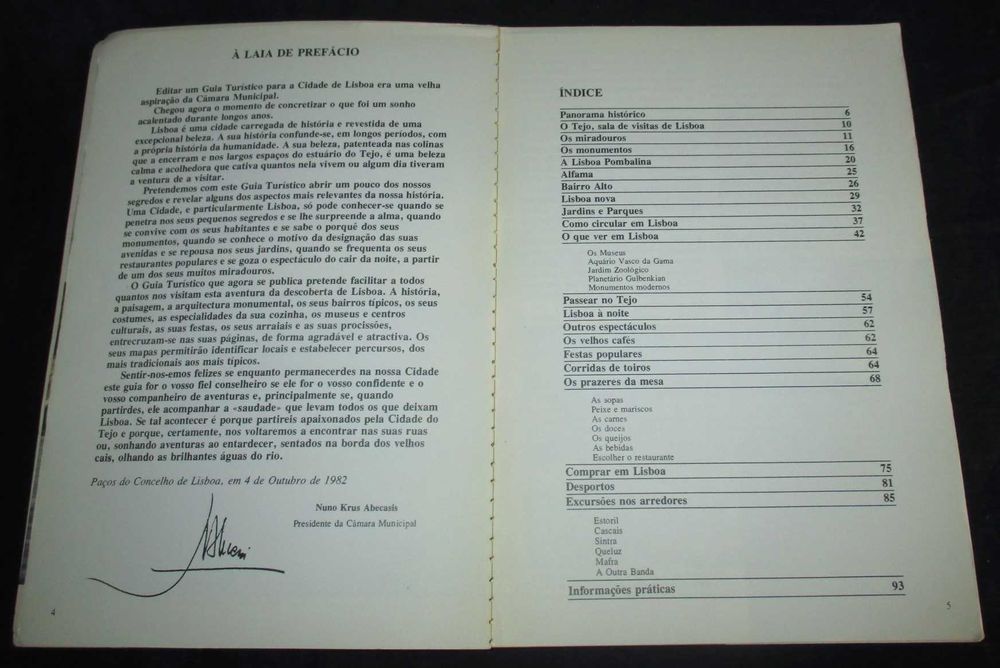 Livro Lisboa Guia Turístico 1982
