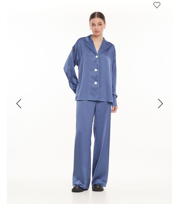 Шовкові штани джинсового кольору XL