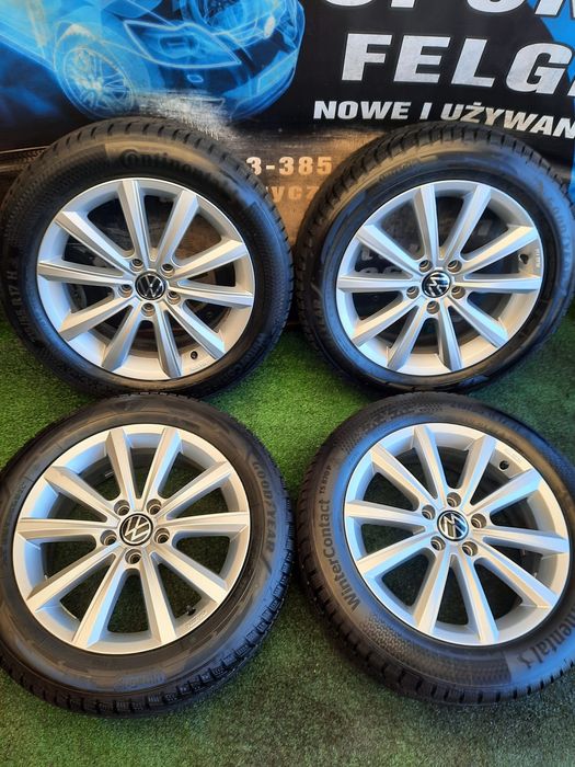 Koła zimowe 17 5×112 Vw Passat B8 B9 T-ROC Turan Arteon Beetle Orginał 9.4mm 2025rok jak Nowe