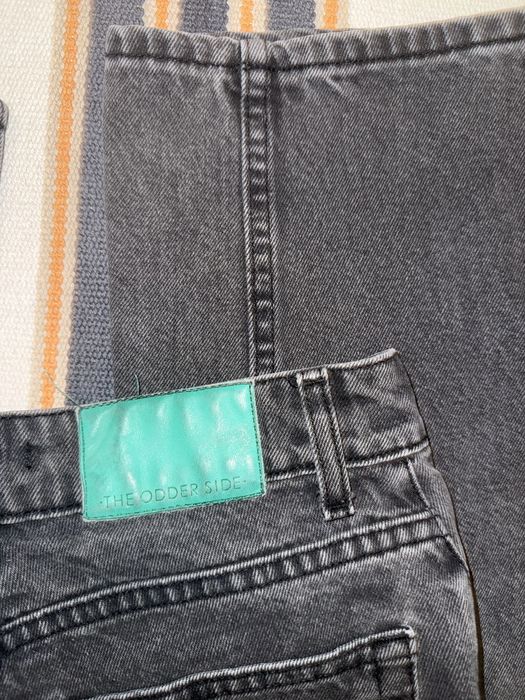 The odder side key grafitowe czarne baggy jeans XS z zieloną metką