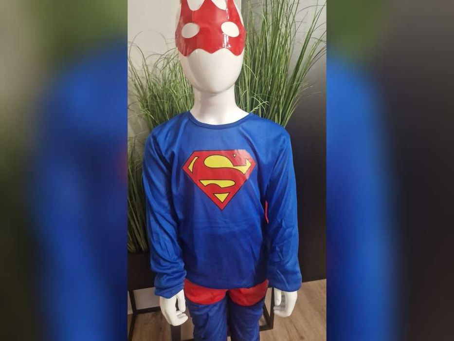 Strój Karnawałowy nowy Przebranie Superbohater zestaw z maską 120-130