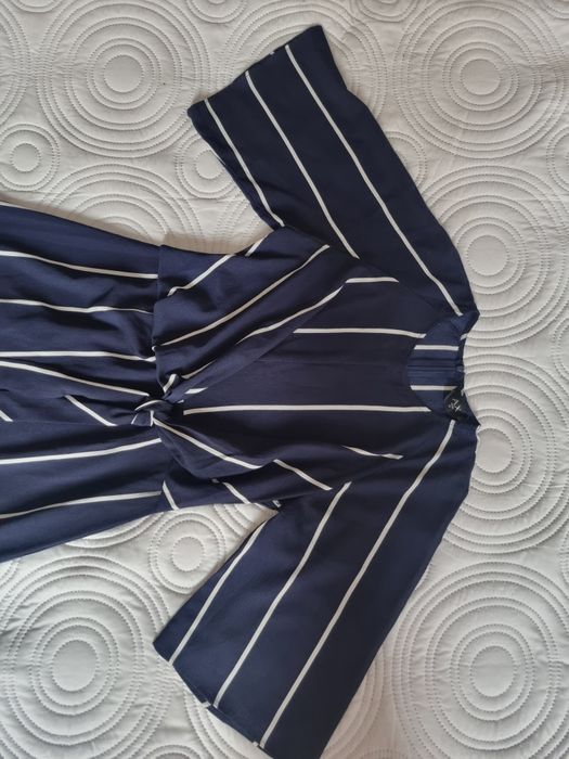 Granatowa sukienka w pasy, AX Paris, rozmiar M / 10