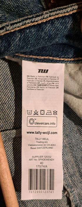 Spodnie Jeansowe damskie szerokie Tally Weijl Wysoki Stan Szerokie Nog