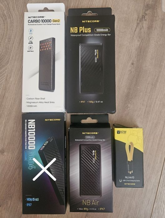 Nitecore NB plus, Air, Gen2, Nlink10, повербанки та кабель