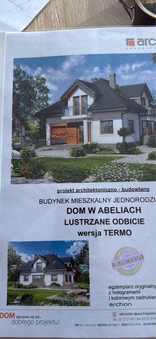 Projekt domu ARCHON Dom w Abeliach lustrzane odbicie TERMO