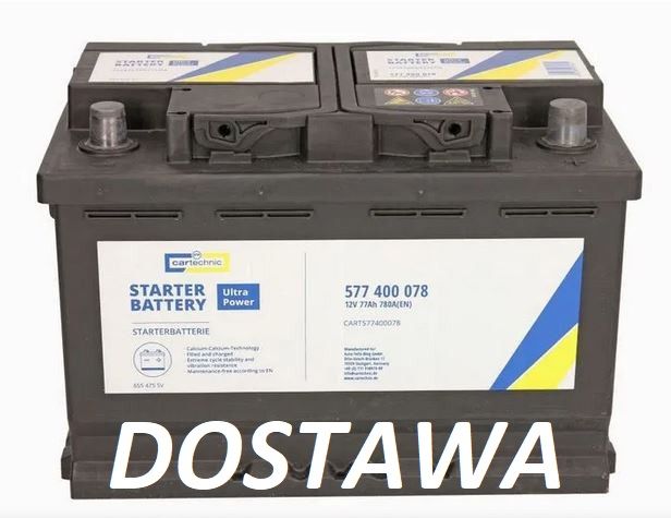 Akumulator Cartechnic 77Ah 780A , (prod.Varta) dost Gdańsk Sopot Gdyni
