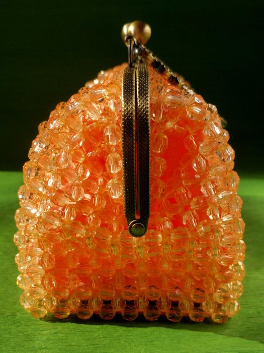 Exclusiva e Única Mala de Miçangas de Cor de Laranja para Senhora