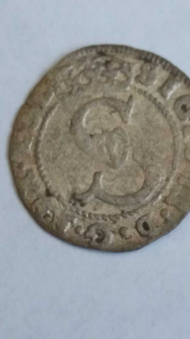 oML M412, szeląg solid 1589 Zygmunt III Waza antyk używane starocie