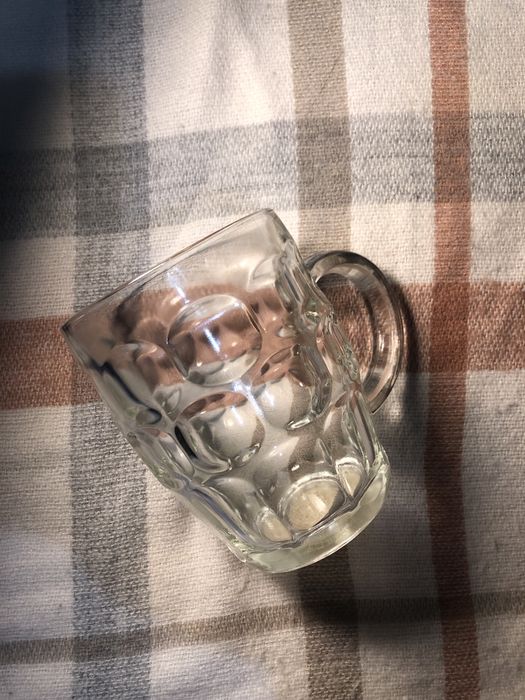 Szklany kufel z uchem, nowy kubek 0,5l Florentyna grube szkło do piwa