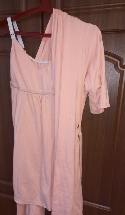 Комплект для вагітних та годування груддю нічна сорочка та халат