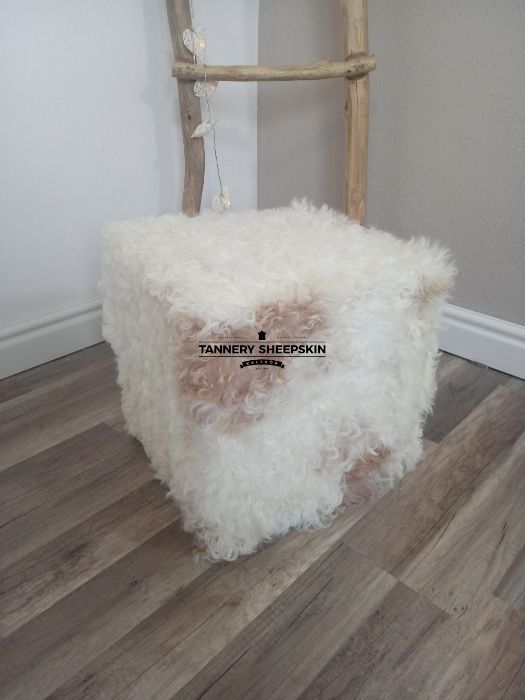 Skóra Owcza Pufa ze skóry owczej Tybetańskiej kręcony włos