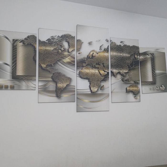 Obraz na ścianę miedziana mapa 5 części 225x112