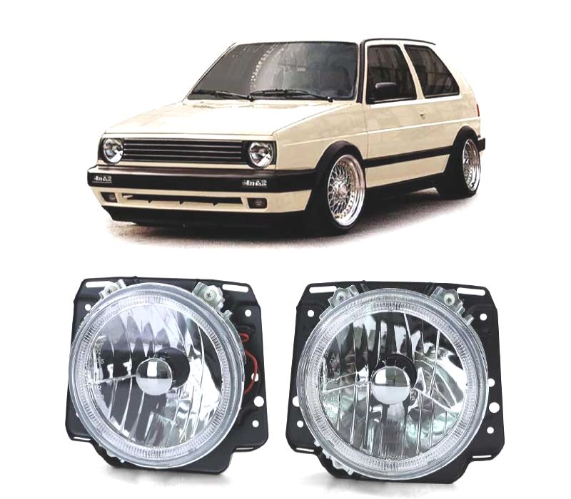 FARÓIS ANGEL EYES GOLF2 MK II 83-91 CROMADO H4