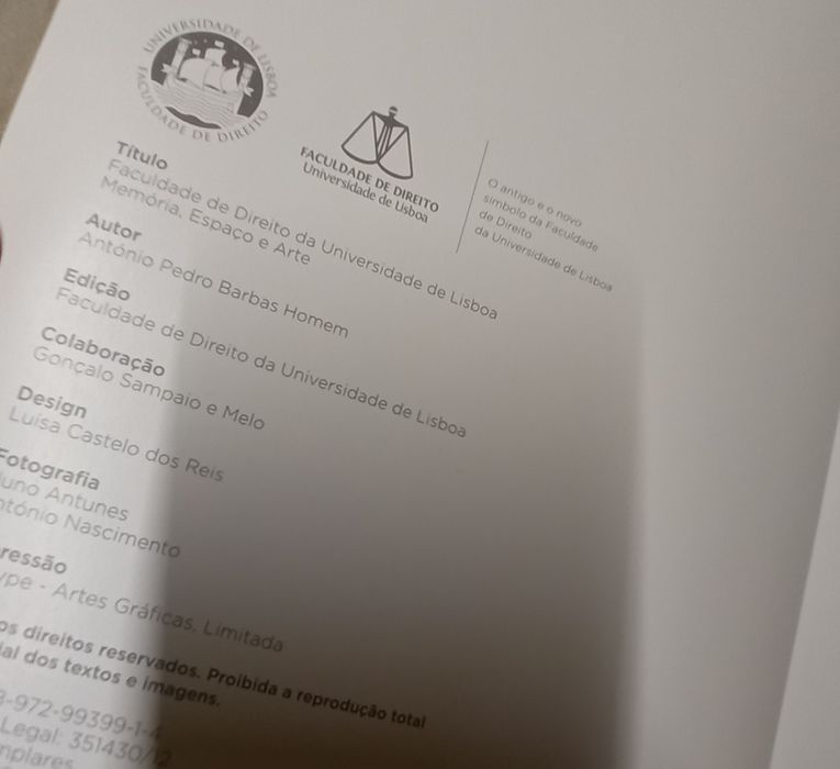 Faculdade de Direito da Universidade de Lisboa livro história